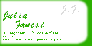 julia fancsi business card